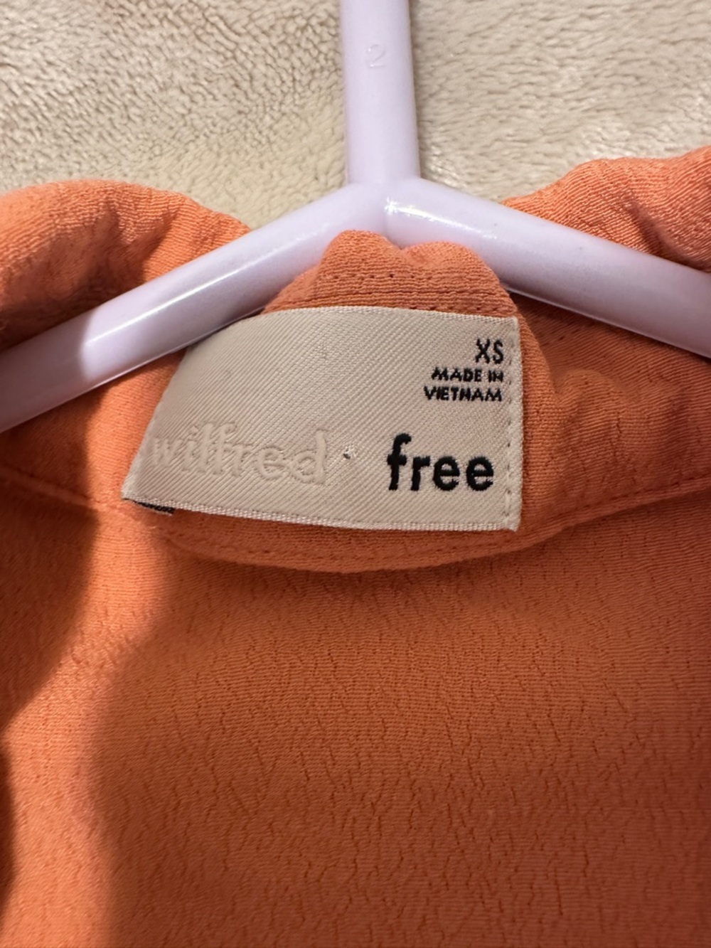 Aritzia Wilfred Free Orange Tie Front Cropped T-shirt Blouse Size XS Women’s - Picture 7 of 9
